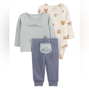 🆕Carter's Blue and Cream Baby Outfit Set